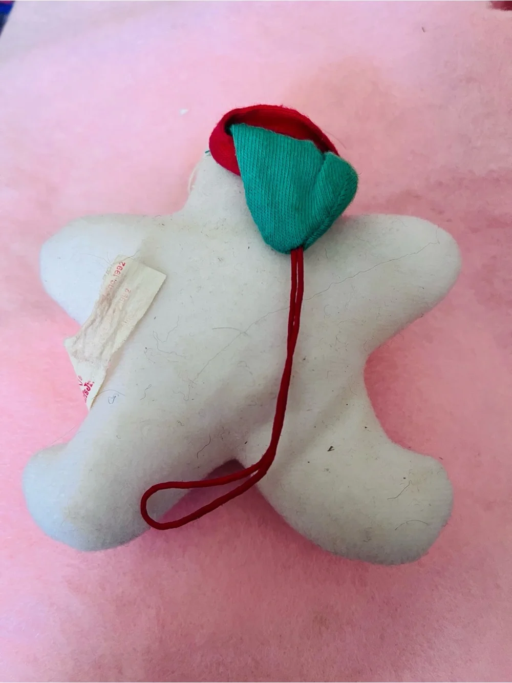 Smiling Star Plush Toy in White and Red